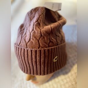 Coach Dark Camel Knit Beanie